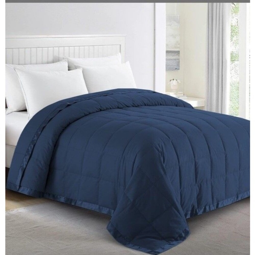 puredown® Blankets Queen Size-Soft Lightweight Down Blanket for All Seasons Navy